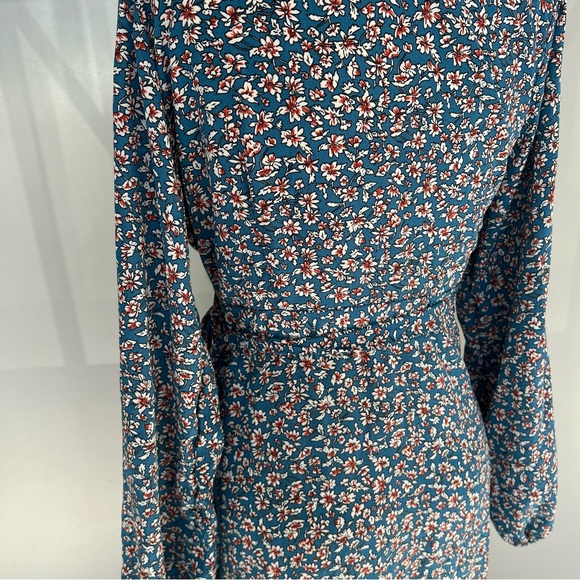 Pretty garden women’s blue floral Wrap maxi dress M m158-38 - Picture 3 of 4